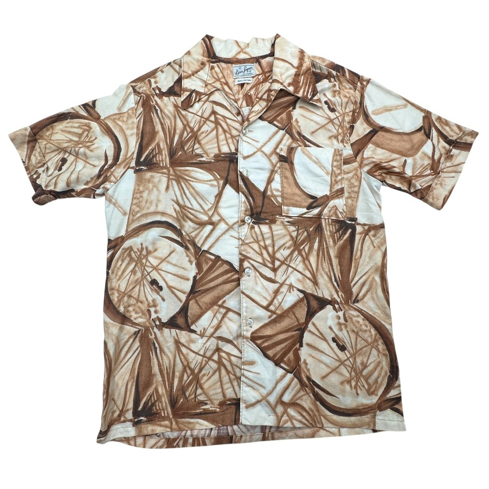 Vintage Don Loper Shirt Mens Medium Abstract Button Up 90s Retro Pattern